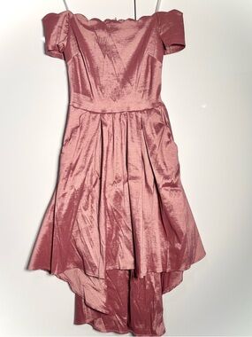 B. Darlin purple shiny high low scalloped dress